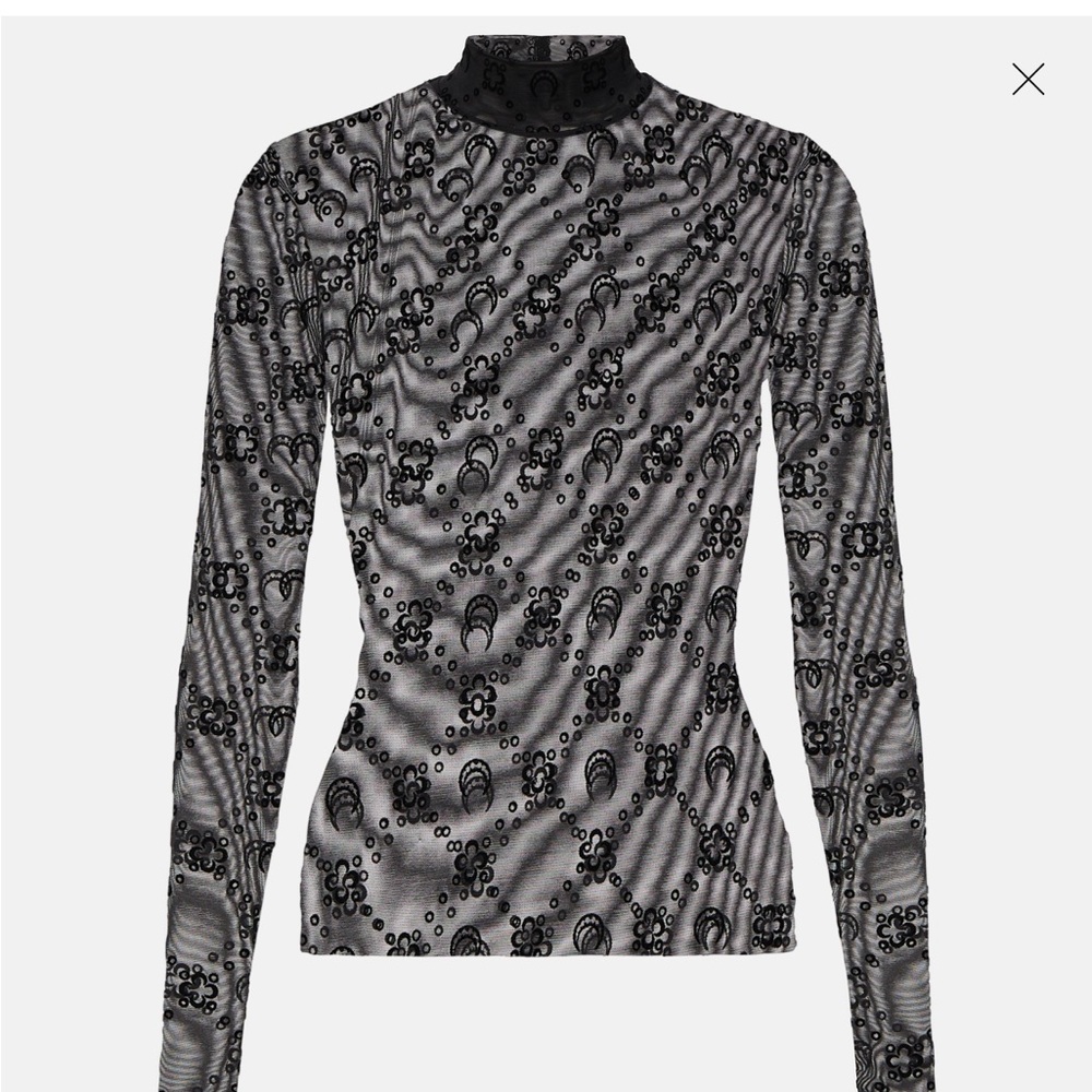 Marine Serre Moonogram-Flocked Mesh T-Shirt - brand new